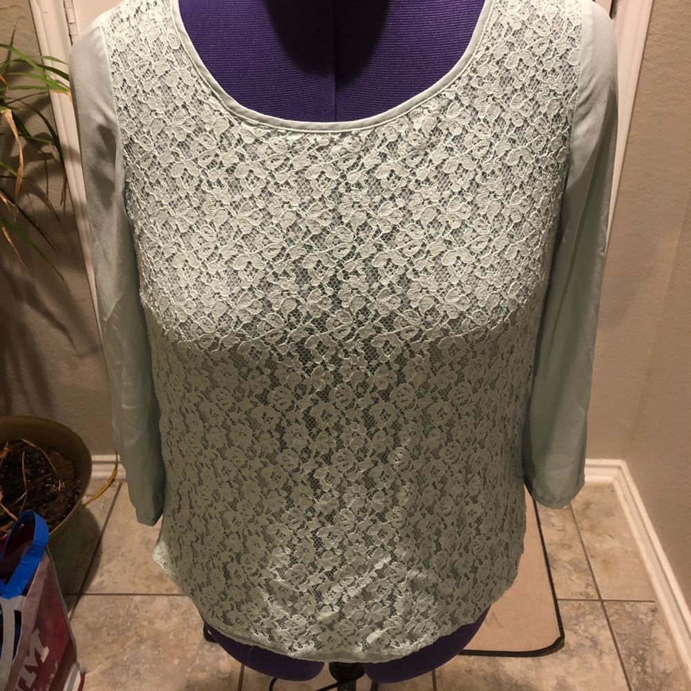 Lace fronted blouse